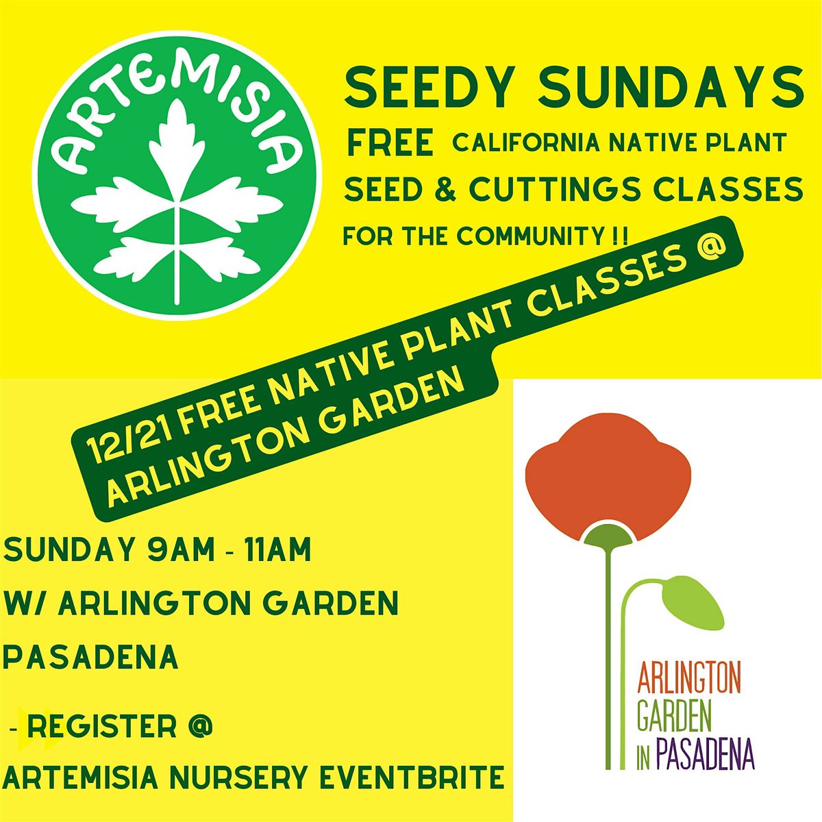 Arlington Garden Third Sundays! Free Native Plant Classes, 21 December | Event in Pasadena | AllEvents
