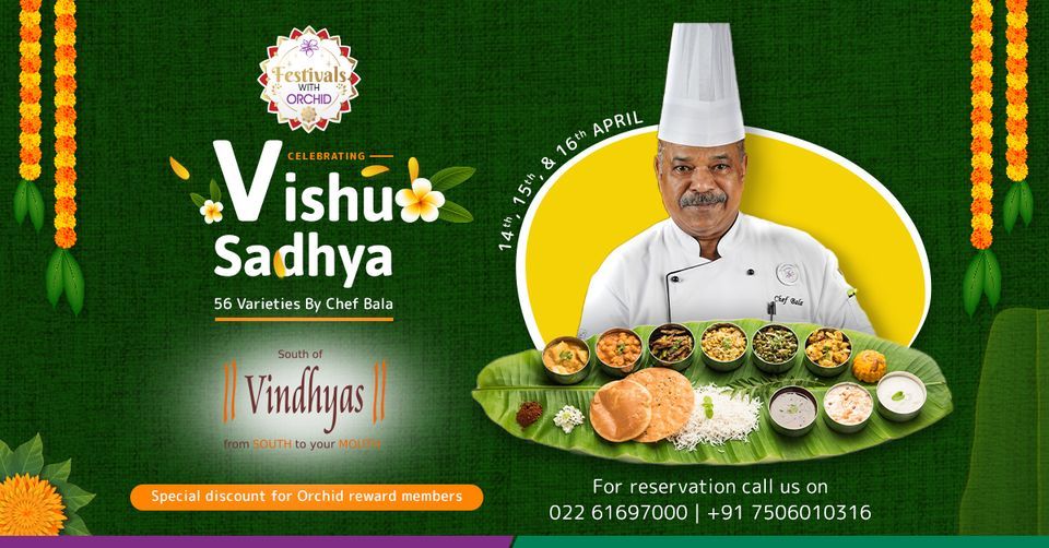 Vishu Sadhya, South Of Vindhyas The Orchid, Mumbai, 14 April 2023