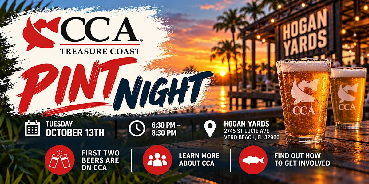 CCA Treasure Coast Pint Night, Hogan Yards, Vero Beach, 13 October 2026 ...
