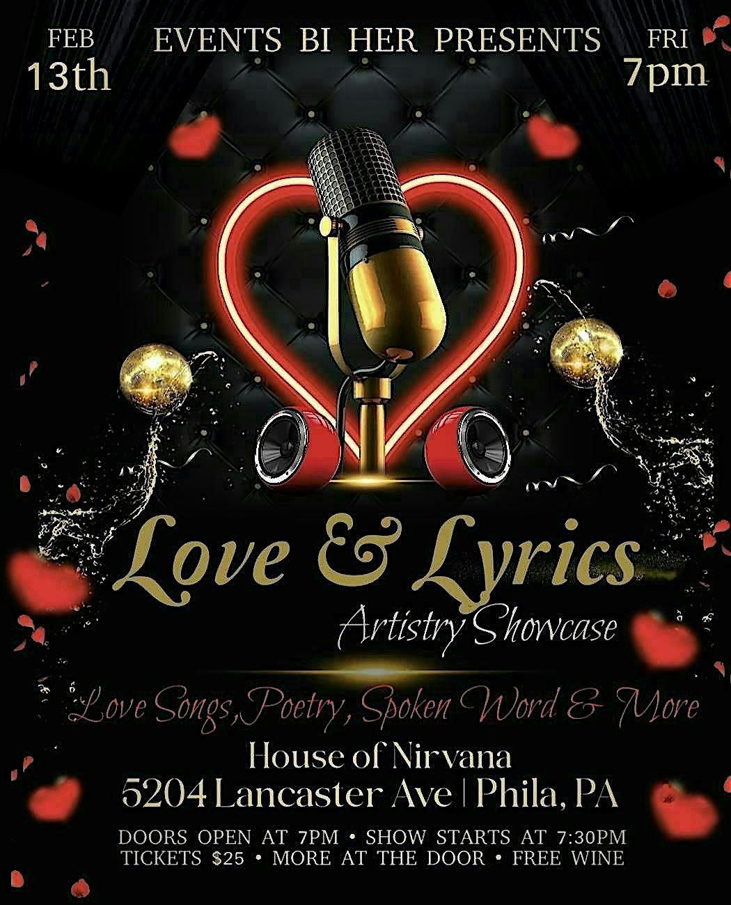 'Love & Lyrics' Artistry Showcase, 13 February | Event in Philadelphia | AllEvents