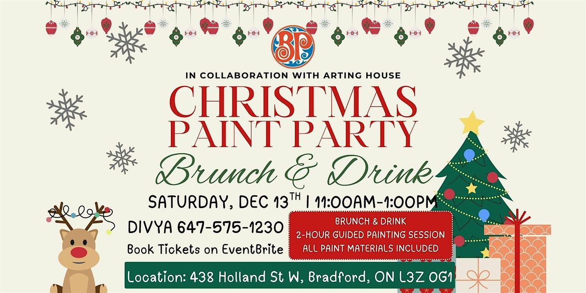 Christmas Paint Party - Brunch & Drink, 13 December | Event in Bradford West Gwillimbury | AllEvents
