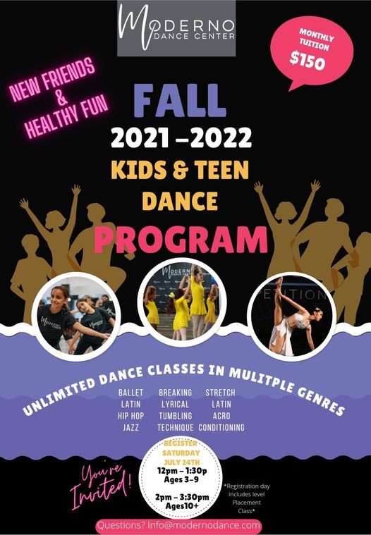 Kids Teen Class Registration Fall 2021 2022 Moderno Dance Center Las Vegas 24 July Fall Events 2022