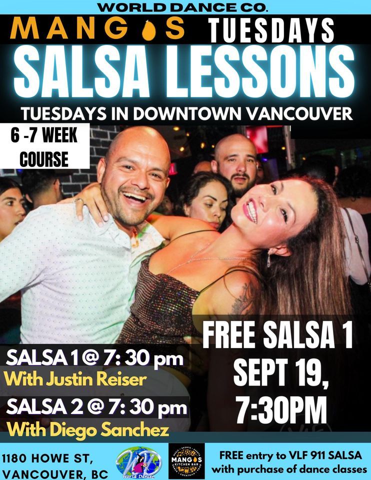 FREE Beginner Salsa (Level 1) in Downtown Vancouver at MANGOS, Mangos