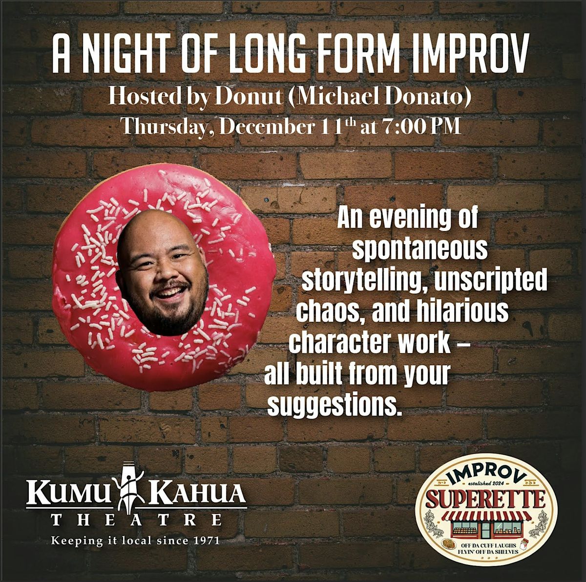 A Night of Long Form Improv, 11 December | Event in Honolulu | AllEvents