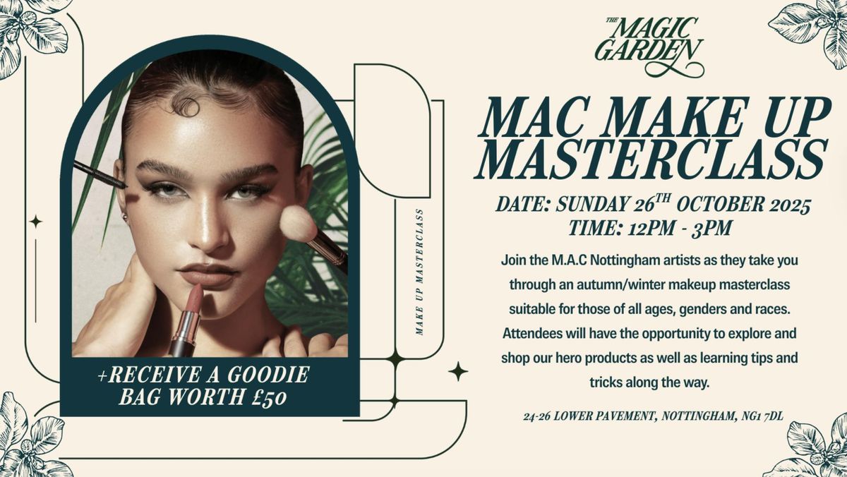 MAC Make Up Masterclass , 26 October | Event in Nottingham | AllEvents