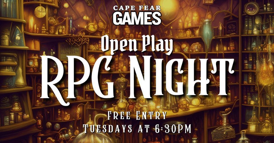 Open Play RPG Night - Free Entry, Cape Fear Games, Wilmington, 19 ...
