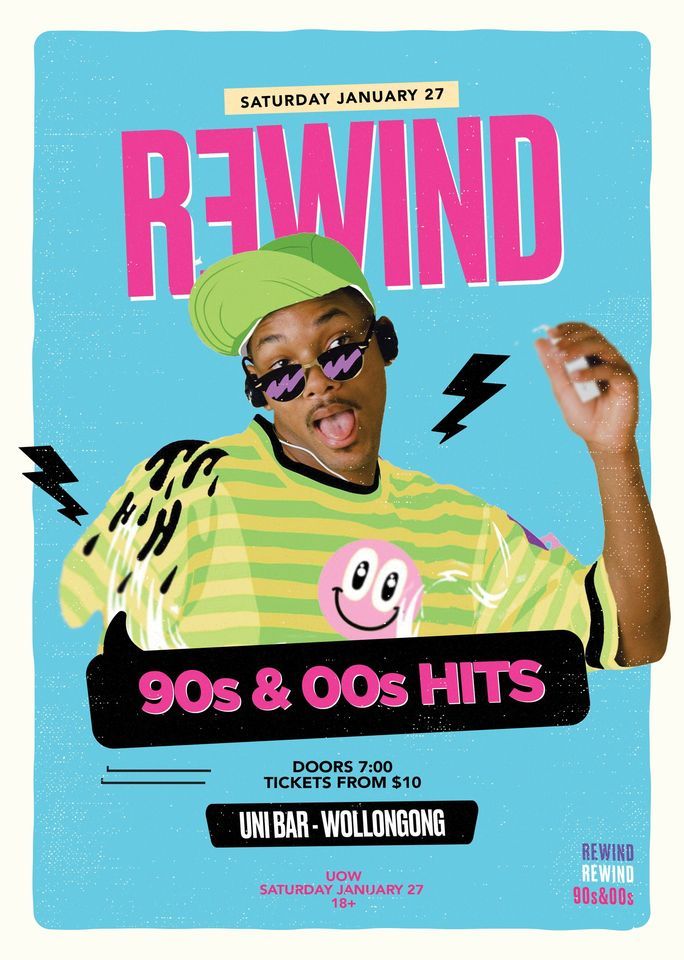 Rewind 90s & 00s Hits Party UOW UniBar, Wollongong, UOW UniBar