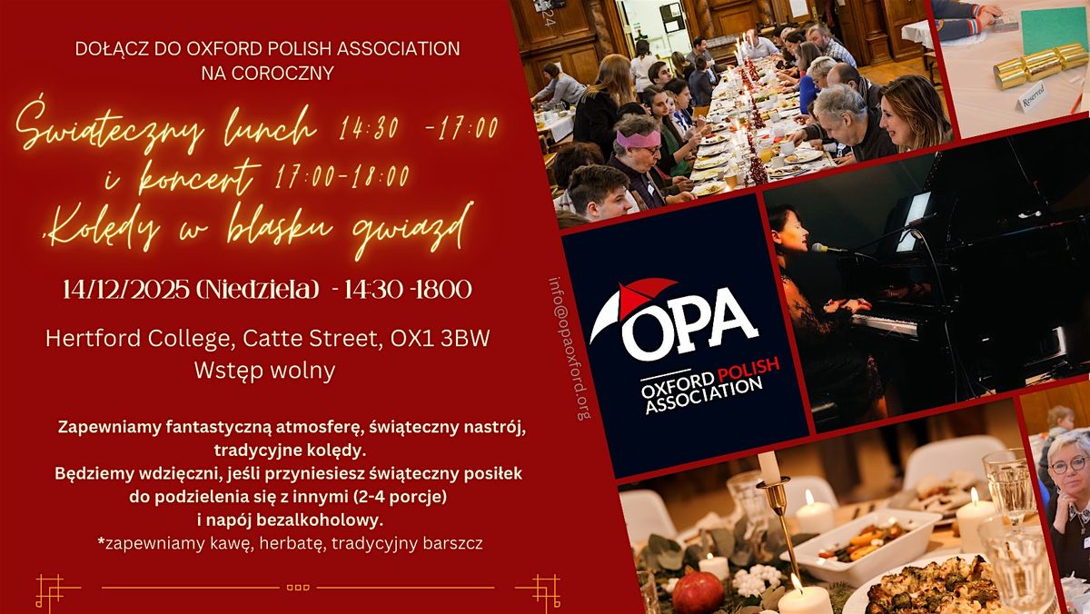 Wigilia w Blasku Gwiazd w OPA, 14 December | Event in Oxford | AllEvents