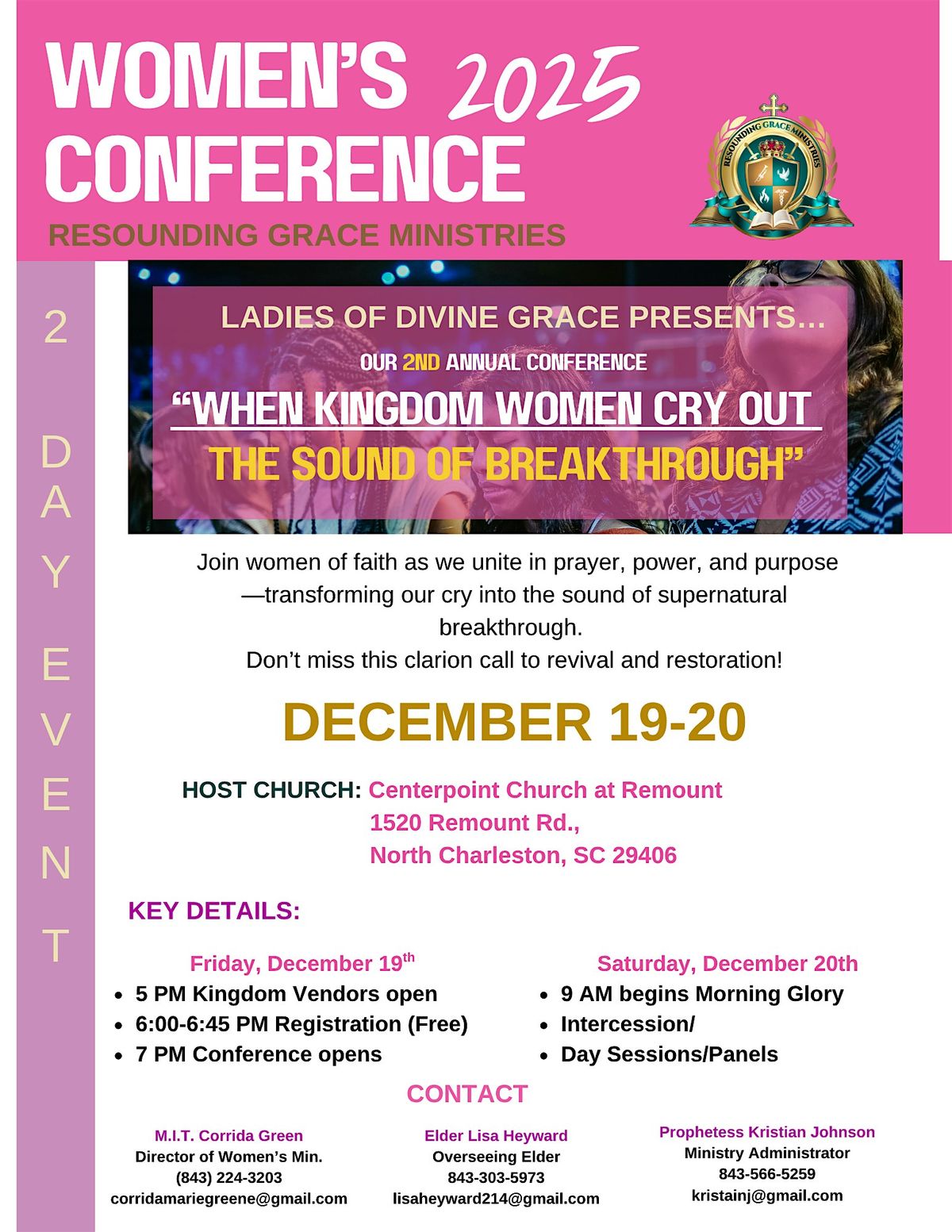 When Kingdom Women Cry Out, 19 December | Event in North Charleston | AllEvents