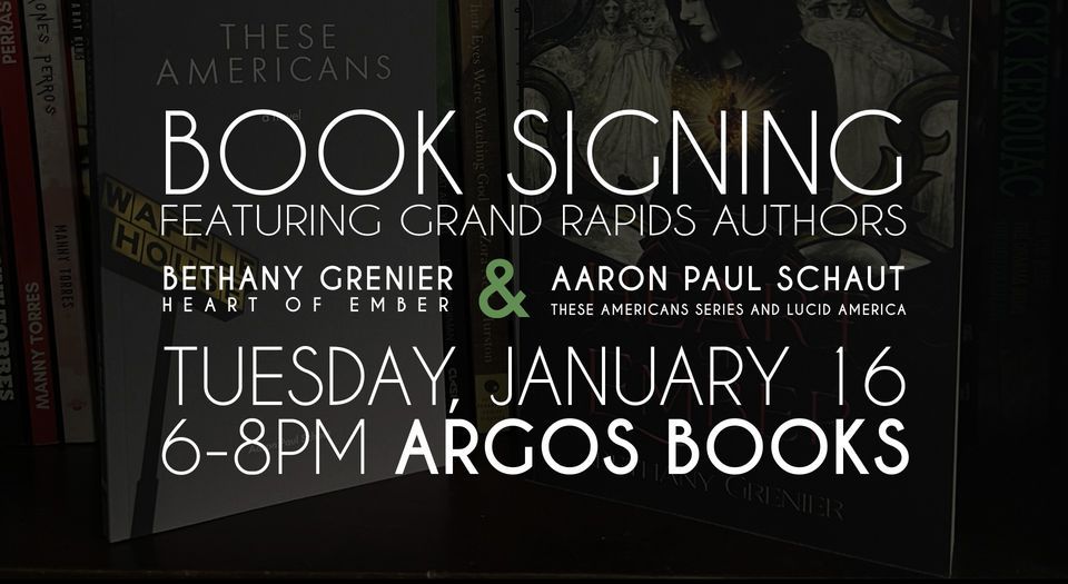Book signing event with Authors Bethany Grenier and Aaron Paul Schaut
