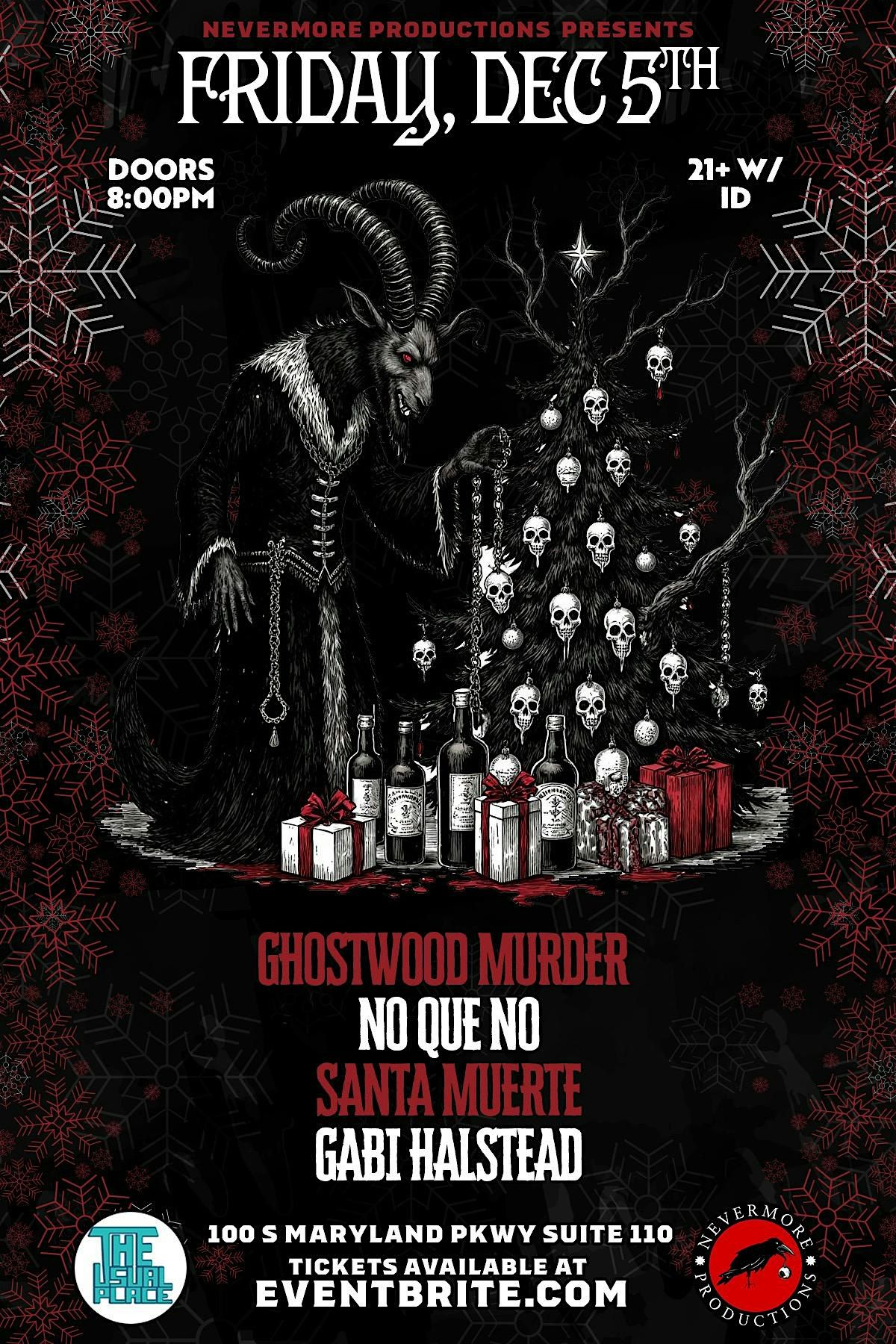 Ghostwood M**der, No Que No, Santa Muerte, and Gabi Halstead, 5 December | Event in Las Vegas | AllEvents