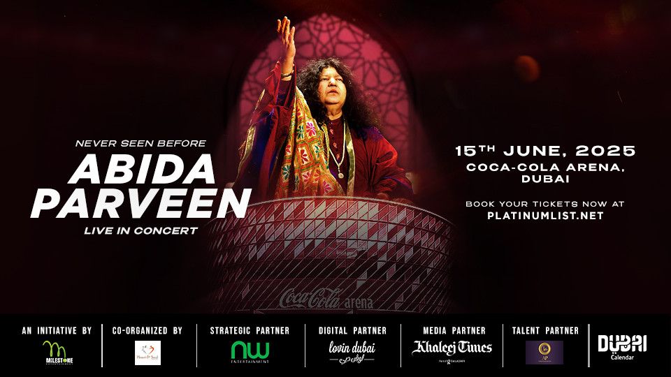 Abida Parveen Live at Coca-Cola Arena in Dubai, 15 June | Event in Dubai | AllEvents