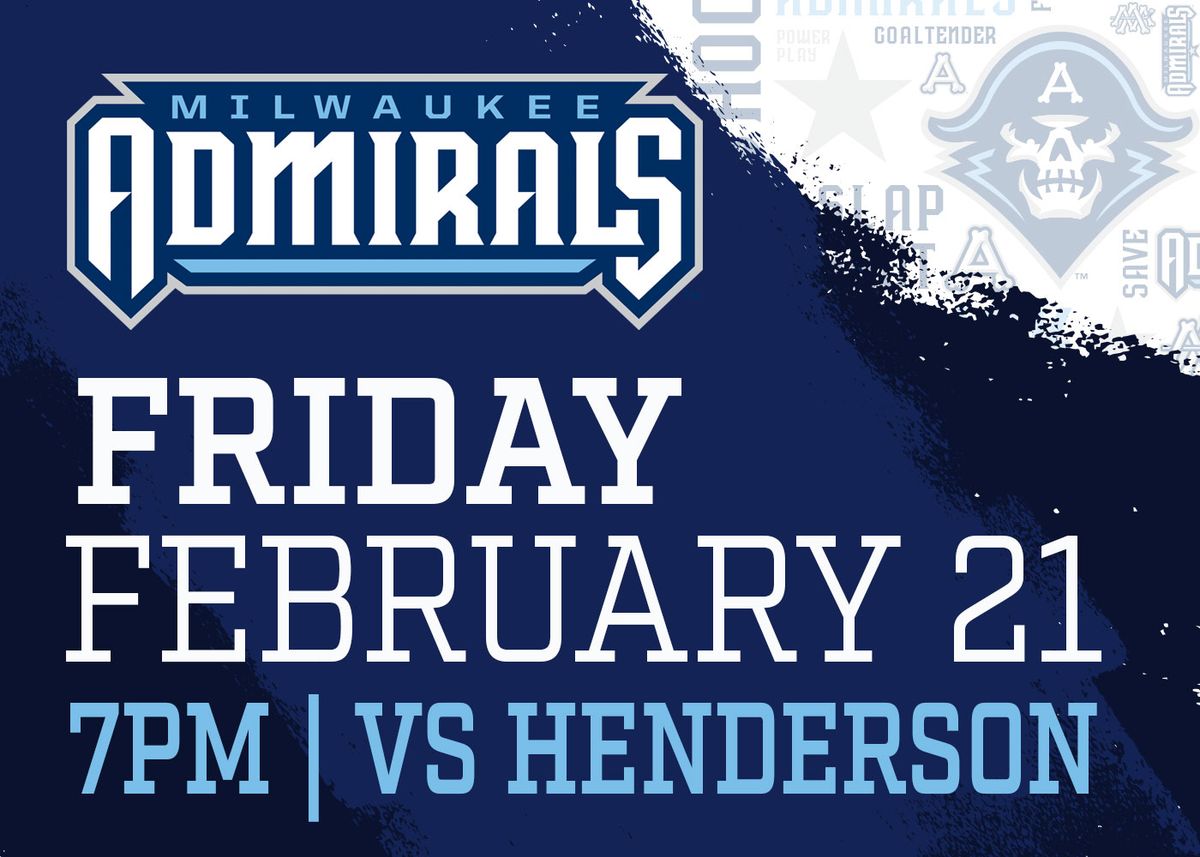 Milwaukee Admirals at Henderson Silver Knights at Lee's Family Forum, 22 November | Event in Henderson | AllEvents