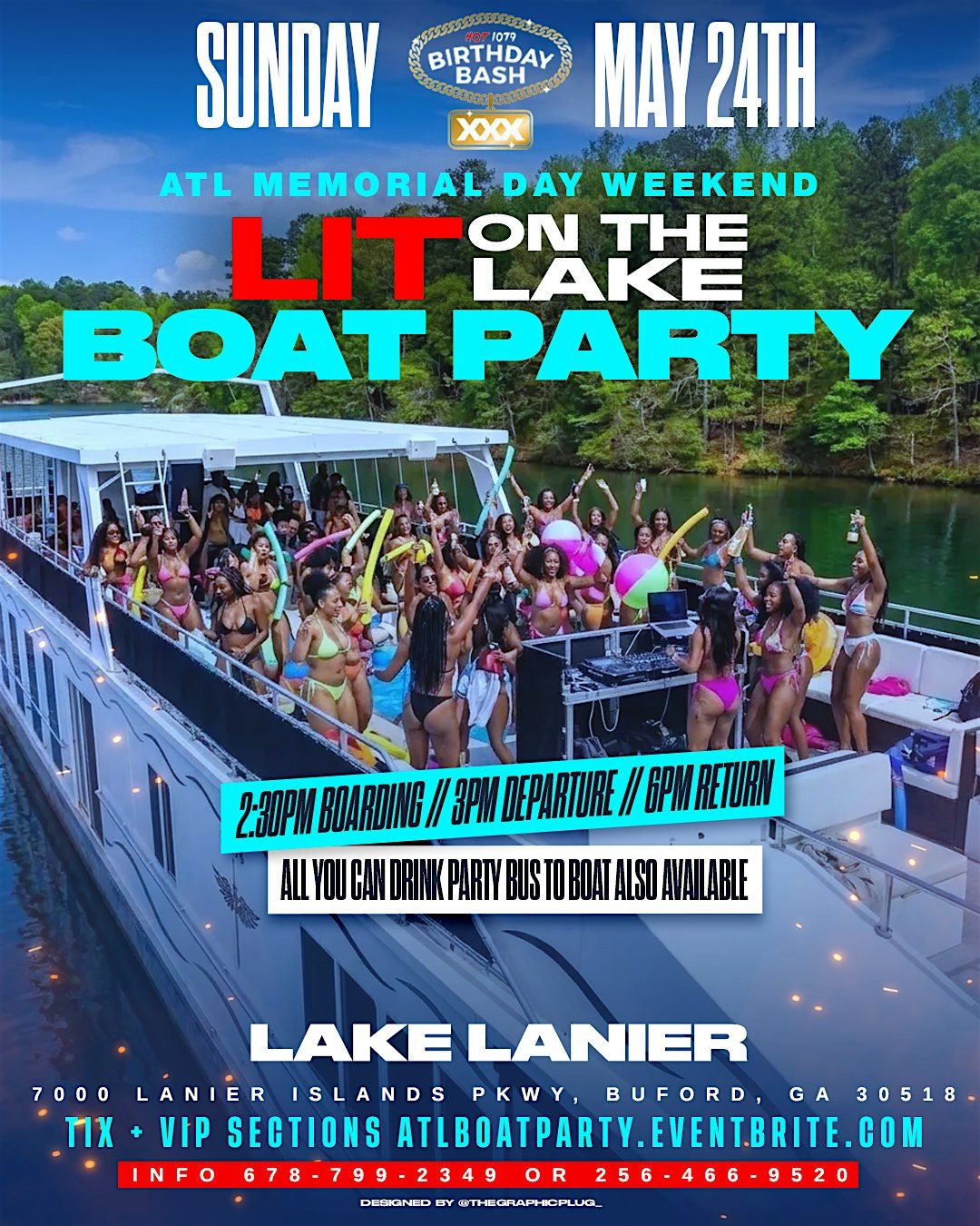 Boating Weekend Memorial Day Weekend BOAT PARTY #LitOnTheLake, Lake Lanier, BUFORD, 24 ...