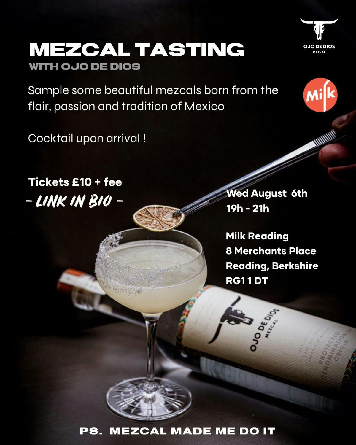 Ojo de Dios Mezcal tasting, 6 August | Event in Reading | AllEvents