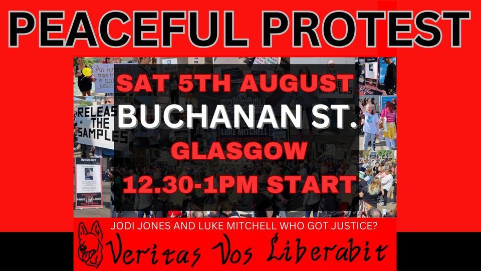 Justice for luke mitchell peaceful protest buchanan street glasgow