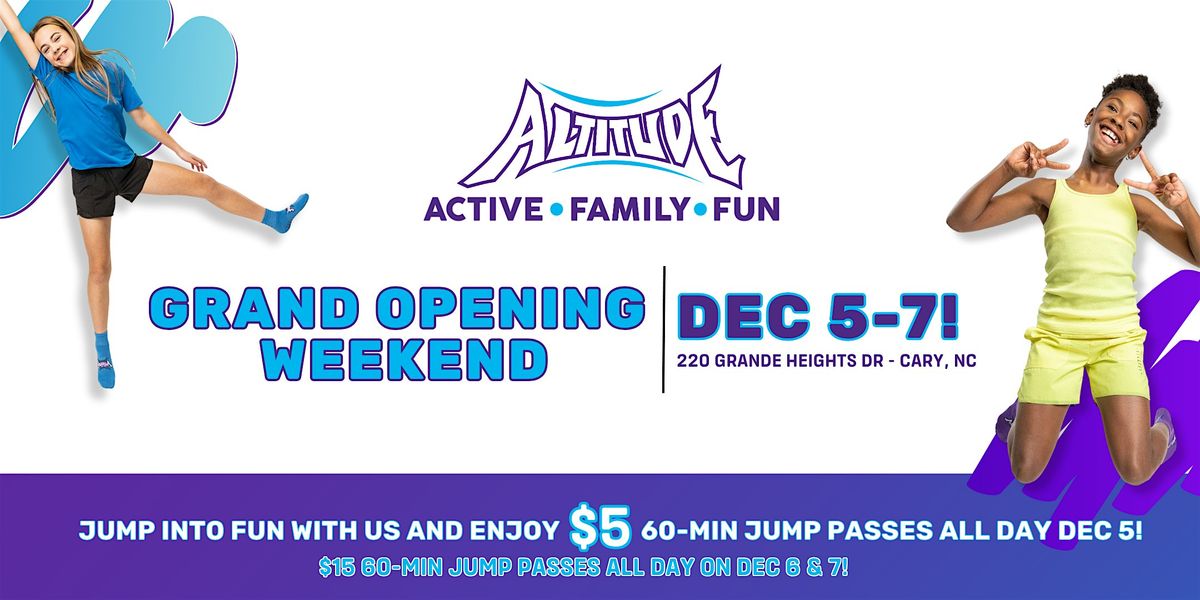 Jump into Fun at Altitude Trampoline Park's Grand Opening in Cary, NC!, 5 December | Event in Cary | AllEvents