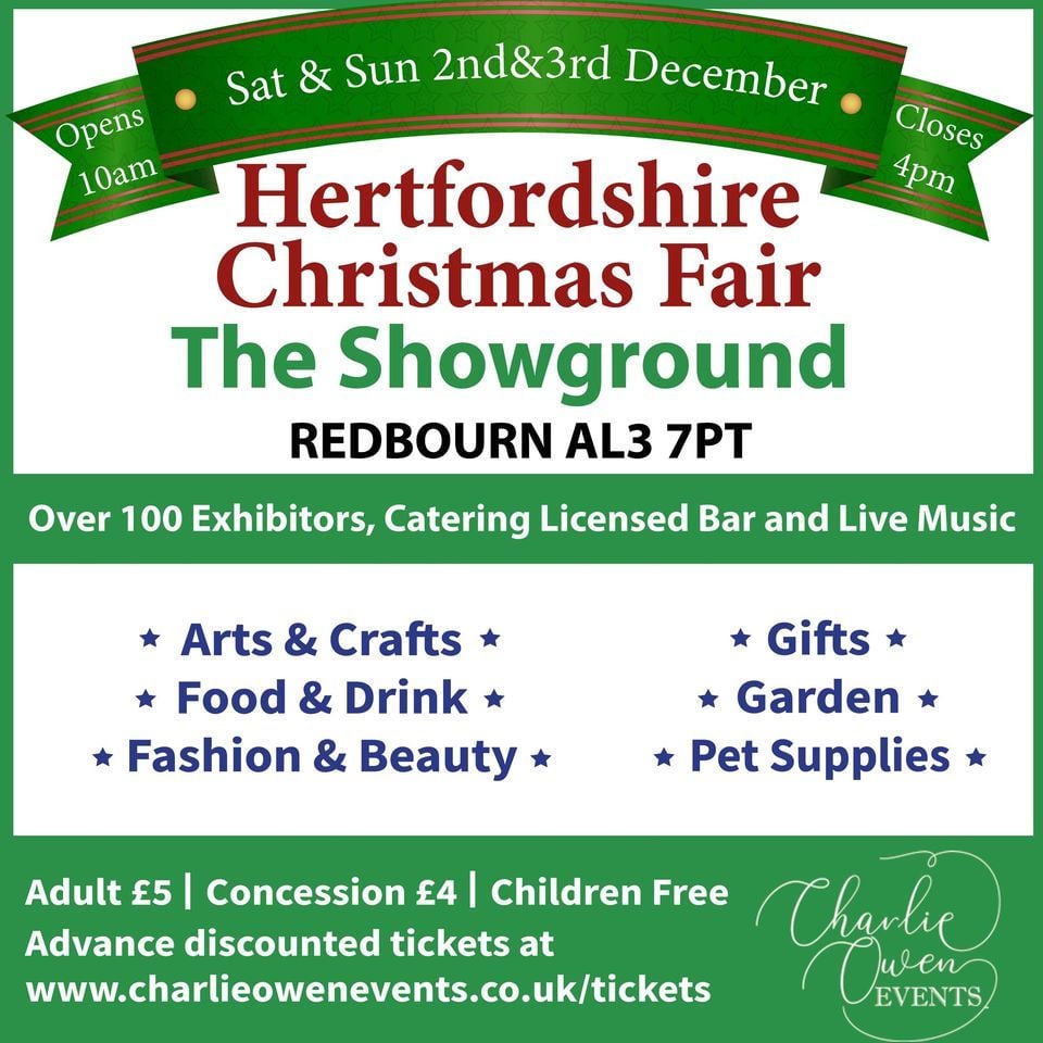 Hertfordshire Christmas Shopping Fair, Hertfordshire Showground, Hemel Hempstead, 2 December to