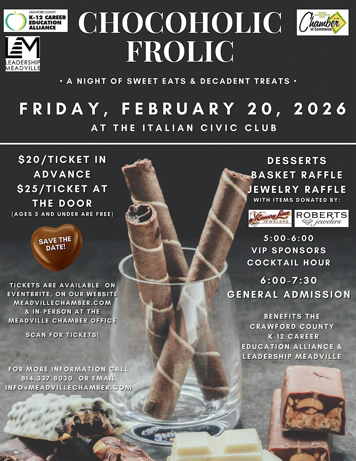 Chocoholic Frolic 2026, 20 February | Event in Meadville | AllEvents
