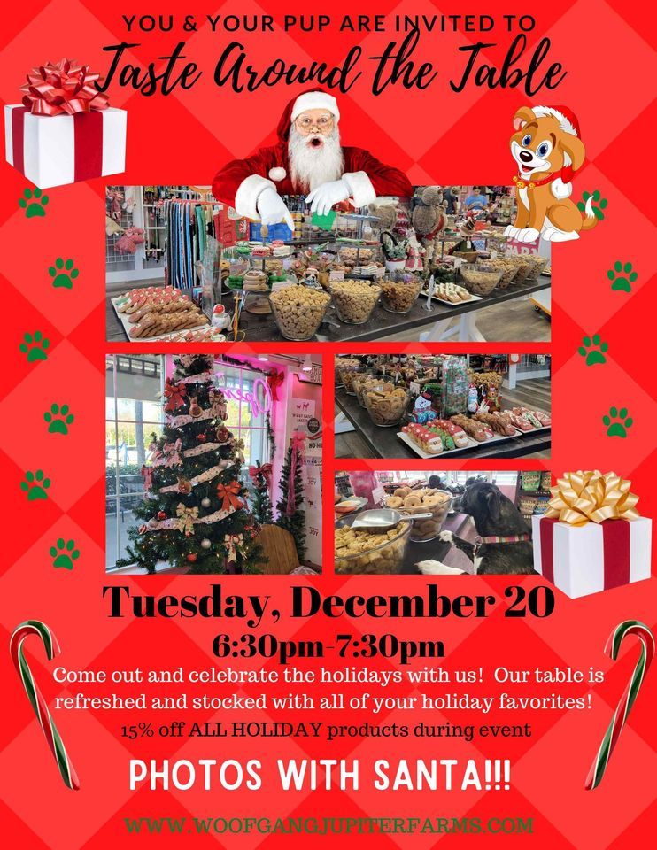 Holiday Taste Around the Table Photos with Santa, Woof Gang Bakery & Grooming Jupiter Farms
