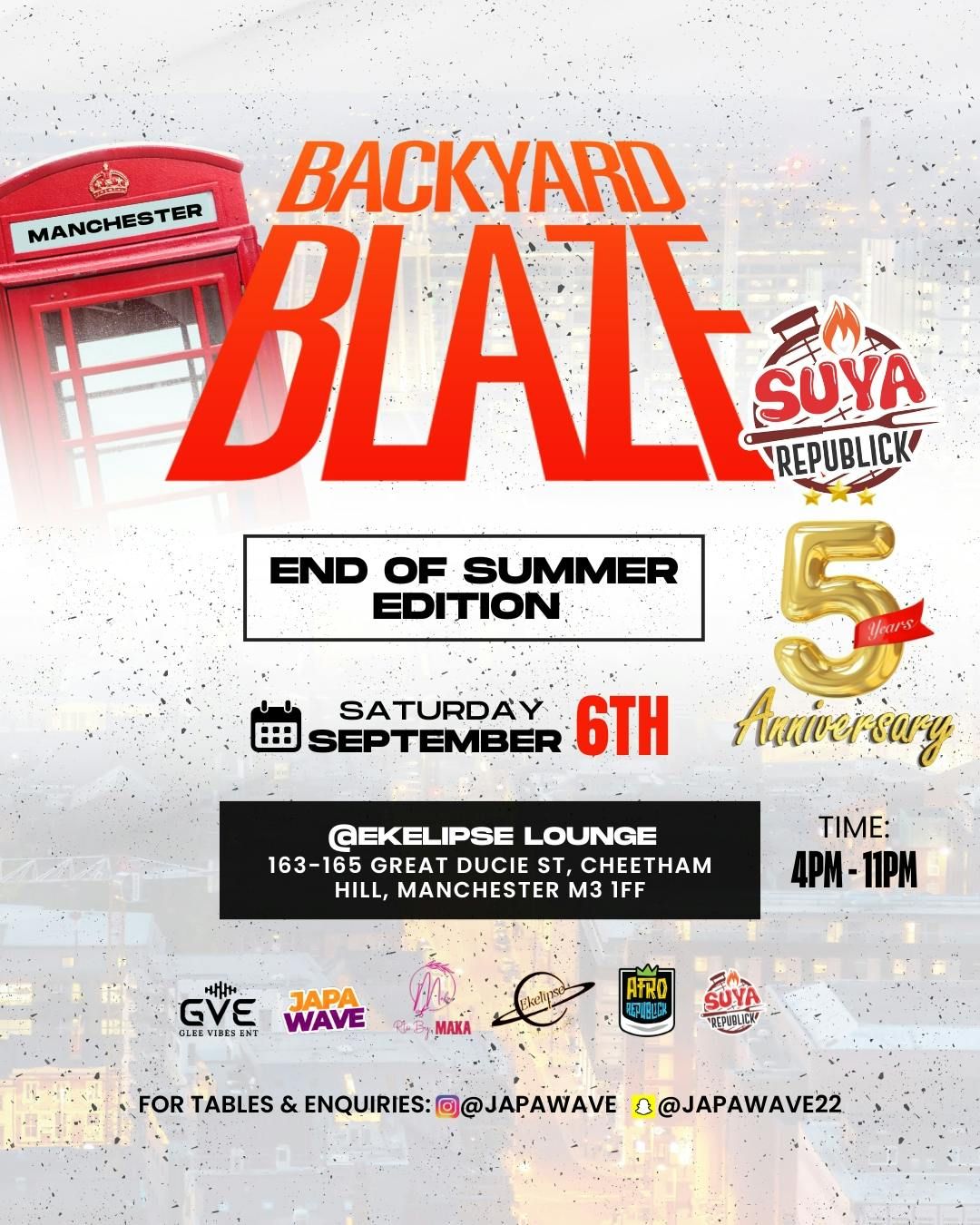 BACKYARD BLAZE END OF SUMMER EDITION ( Manchester ), 6 September | Event in Manchester | AllEvents