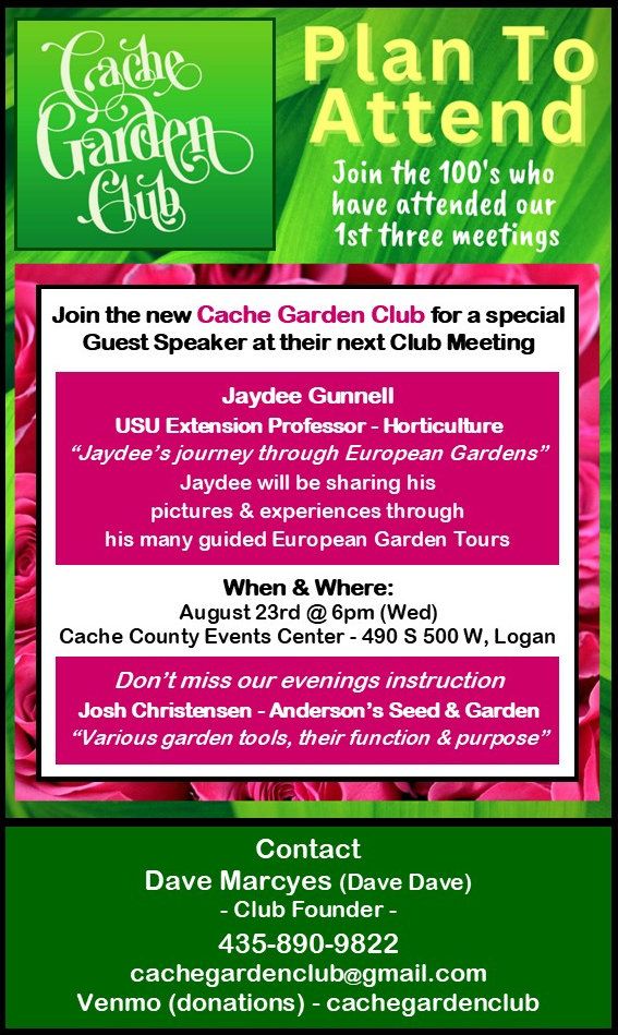 August Garden Club Meeting, Cache County Event Center, Logan, August 23