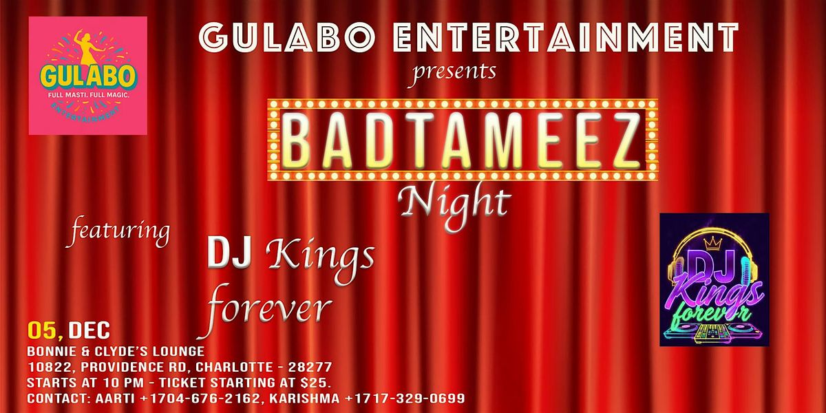 Bollywood Badtameez Night, 5 December | Event in Charlotte | AllEvents