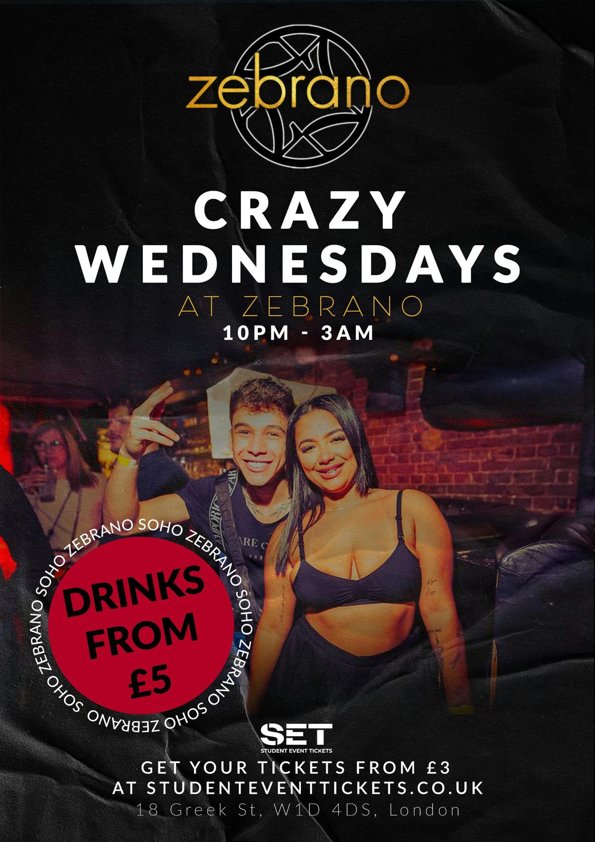 CRAZY WEDNESDAYS @ ZEBRANO SOHO - WEDNESDAY 11TH JUNE | Event in London | AllEvents