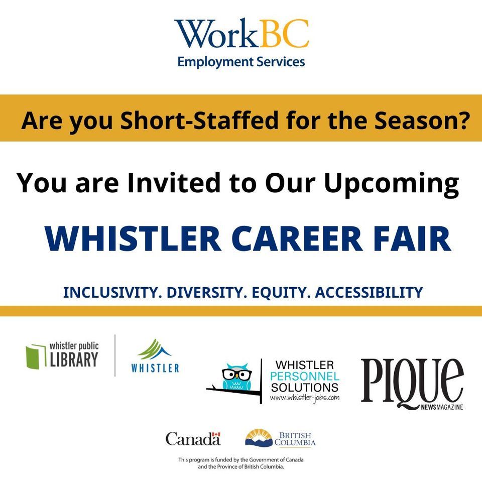 Whistler Career Fair 2023, Whistler Public Library, November 19 2023 AllEvents.in