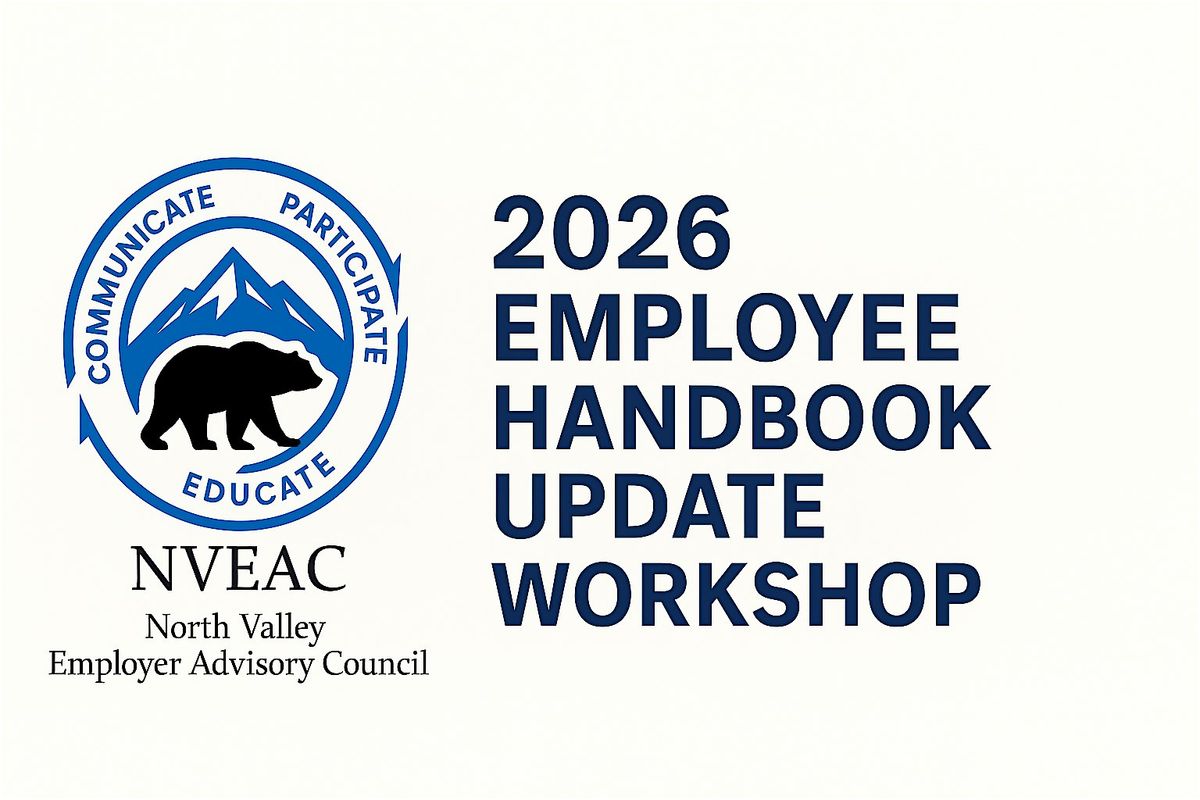 2026 Employee Handbook Update Workshop: What Every Employer Needs to Know, 14 January | Event in Redding | AllEvents