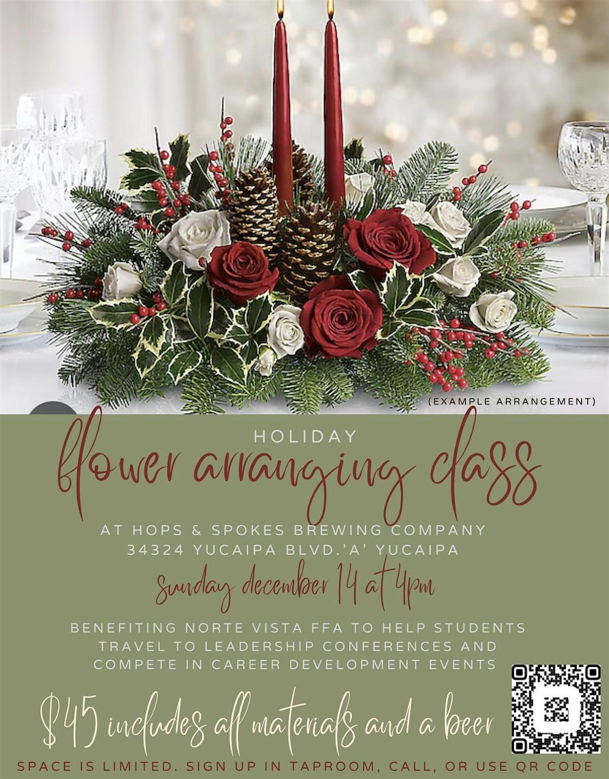 Flower arranging at Hops & Spokes Brewing Co: grab a craft beer & create!, 14 December | Event in Yucaipa