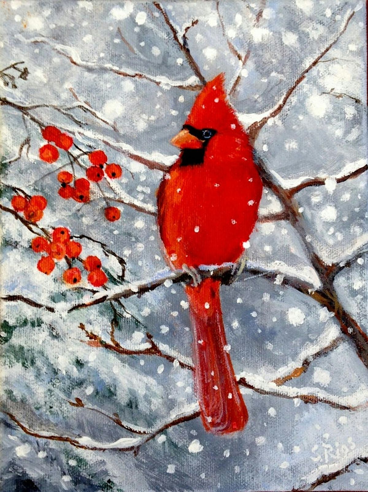 Paint and Sip: "Cardinal in Snow", 13 December | Event in Castro Valley | AllEvents