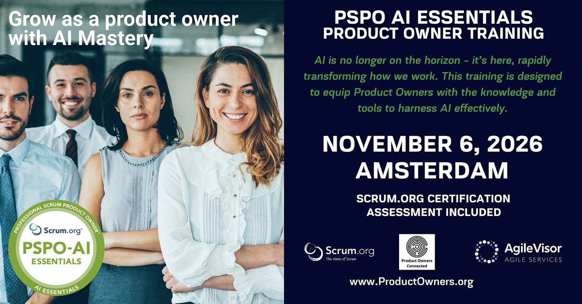 Product Owner - AI Essentials (PSPO-AIE). A Scrum.org Certified Training.