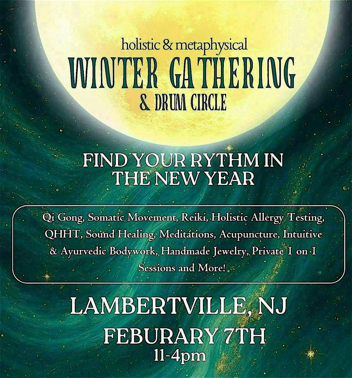 Winter Holistic & Metaphysical Gathering & Community Drum Circle, 7 February | Event in Lambertville