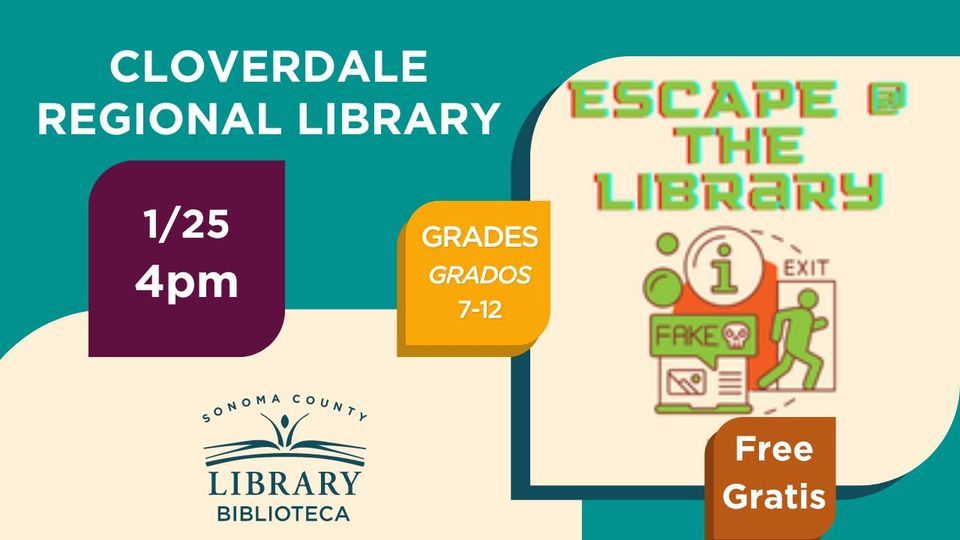 Escape the Library, Cloverdale Regional Library, January 25 2024