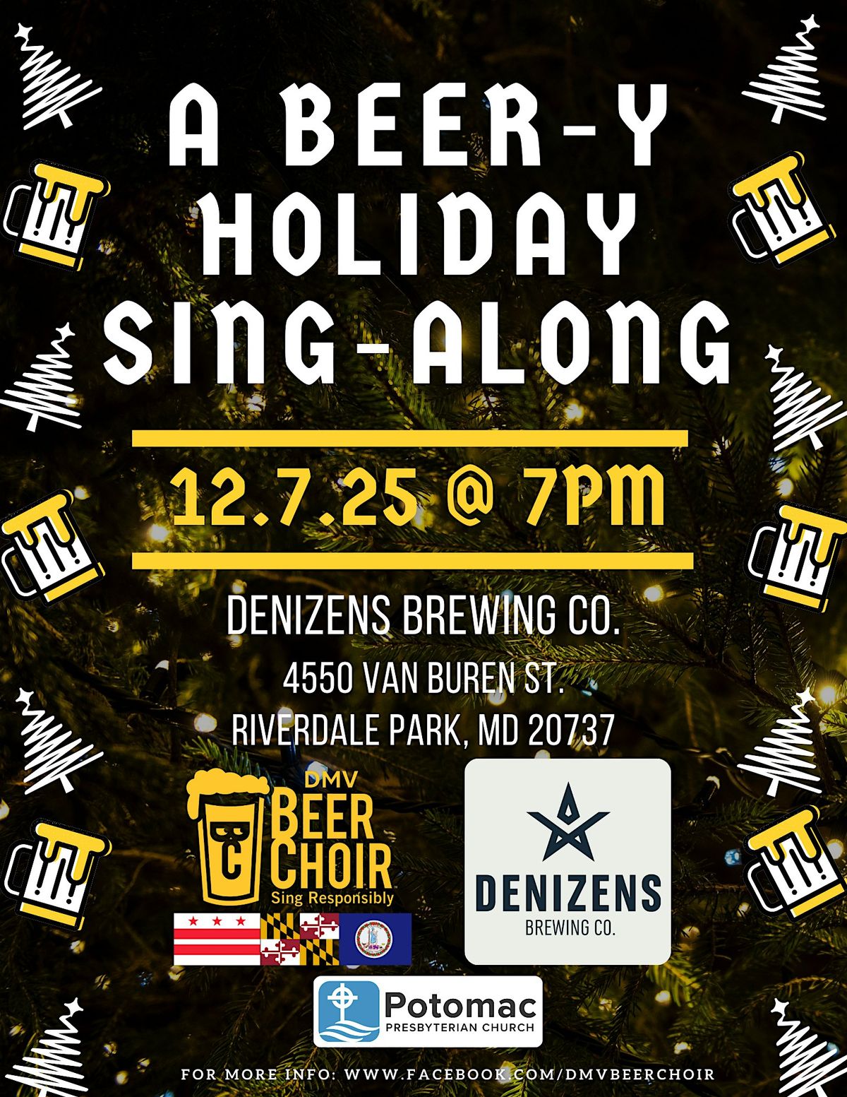 A Beer-y Holiday Sing-A-long @ Denizen's!, 7 December | Event in Riverdale Park | AllEvents