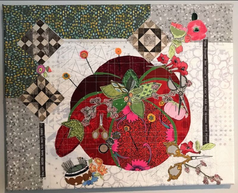 Laura Heine Teeny Tiny Collage Class, Affinity For Quilts, White Bear