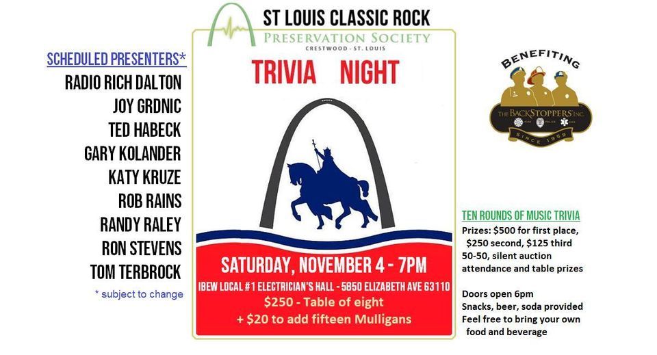 St. Louis Classic Rock Trivia Night & Hall of Fame Inductions