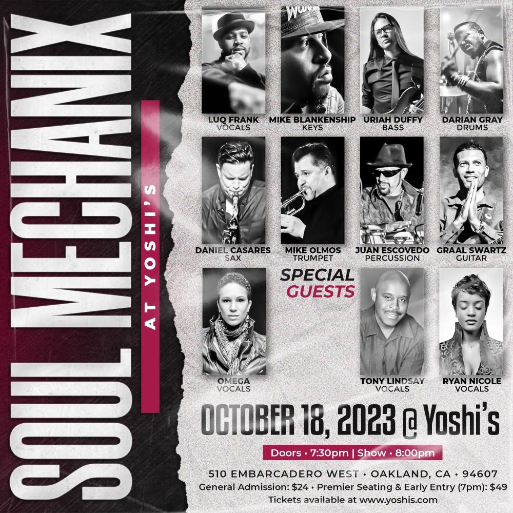 Soul Mechanix at Yoshis Jazz Club - Oakland, 7 August | Event in Oakland | AllEvents