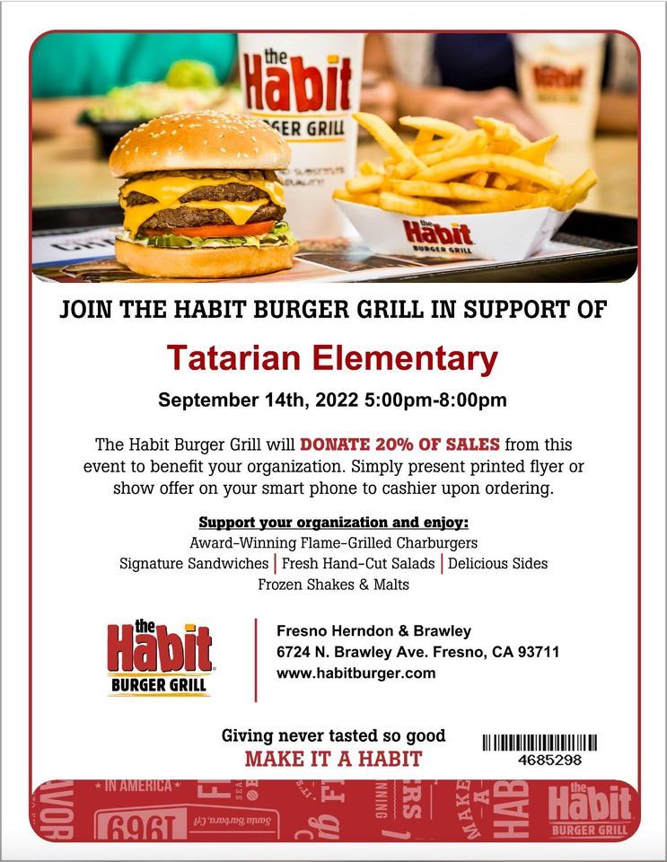 The Habit Burger Grill (Herndon & Brawley) Dine Out Night, 6724 N