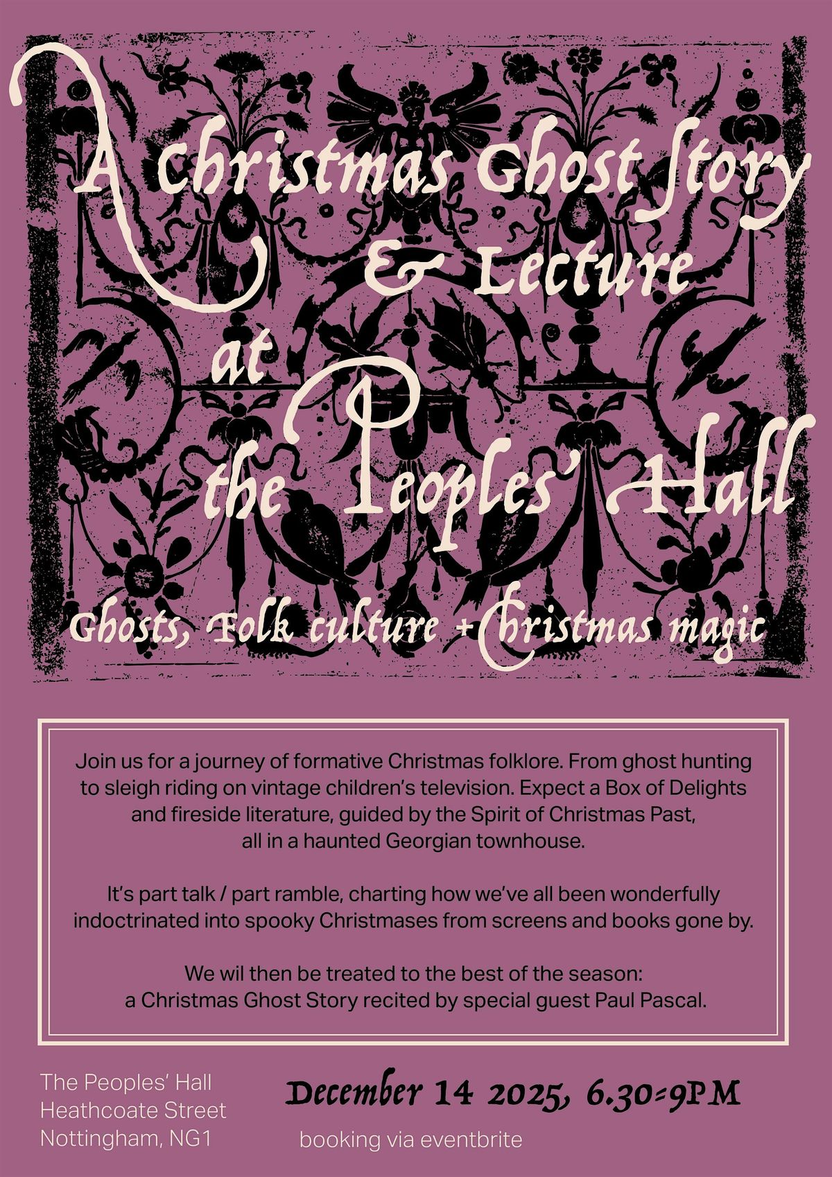 A Christmas Ghost Story & Lecture at The Peoples' Hall, 13 December | Event in Nottingham | AllEvents