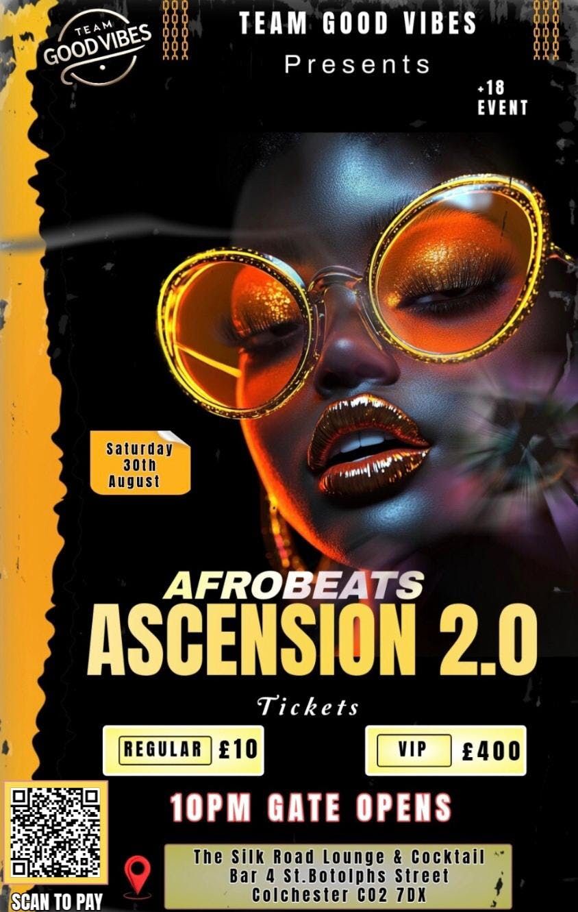 TEAMGOODVIBES AFROBEATS ASCENSION 2.0, 30 August | Event in Colchester | AllEvents