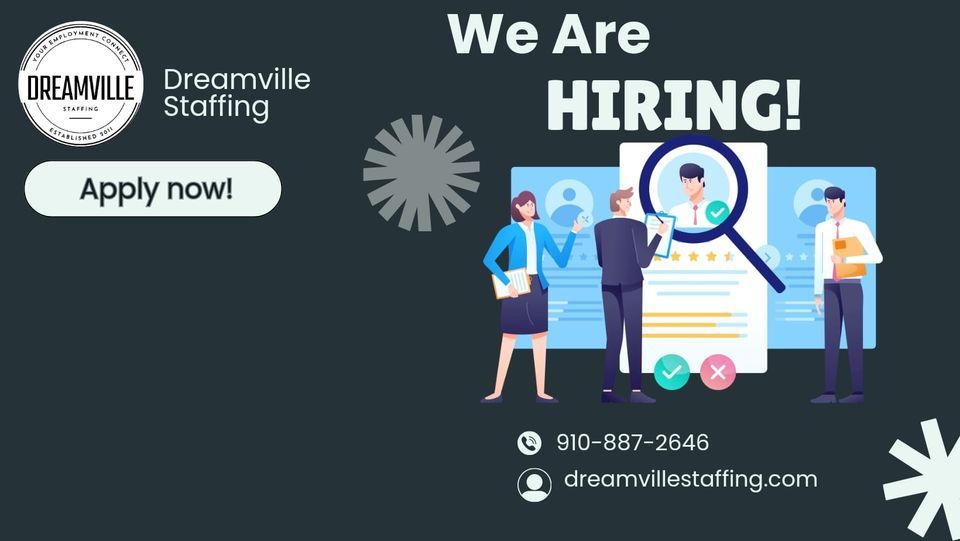 DREAMVILLE STAFFING JOB FAIR, DeC 9 Staffing (3450 Capuano Road