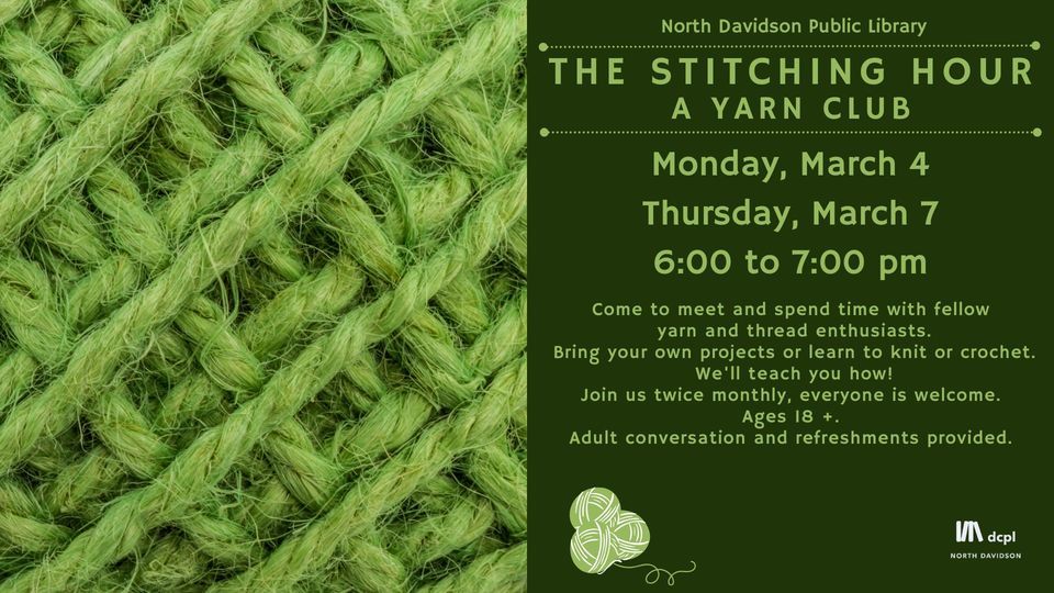 The Stitching Hour, North Davidson Public Library, Lexington, 4 March ...
