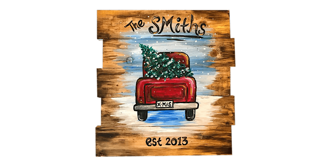 Little Red Truck - Wood Pallet - Paint and Sip in Boston | Classpop!™, 5 December | Event in Lexington | AllEvents