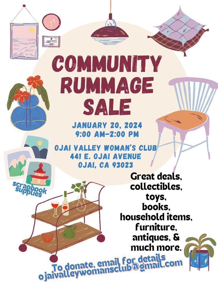 Ojai Valley Womans Club Rummage Sale, Ojai Valley Woman's Club, January