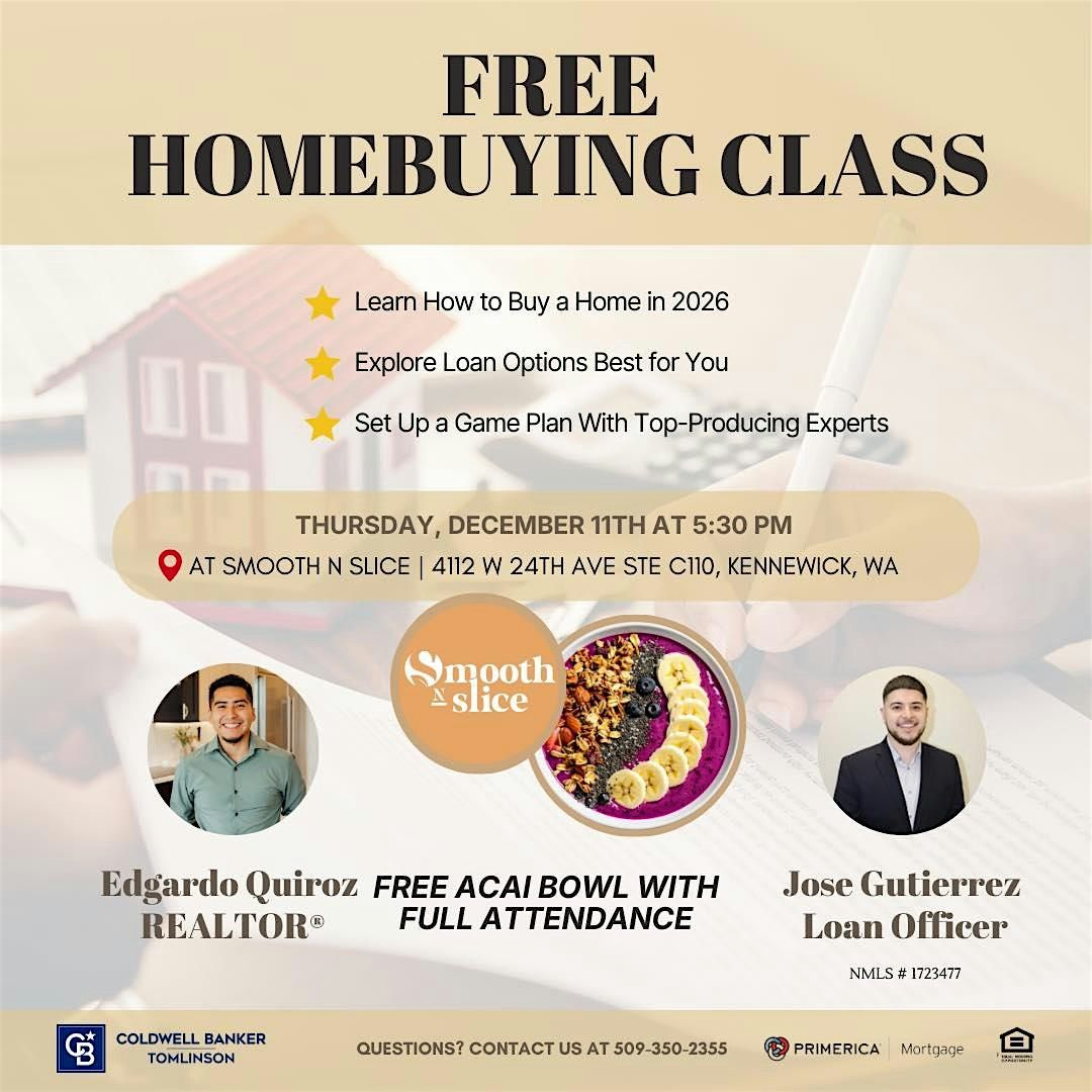 ✨ First Time Homebuyers Class (Tri-Cities & Yakima Valley) Food Provided!, 11 December | Event in Kennewick