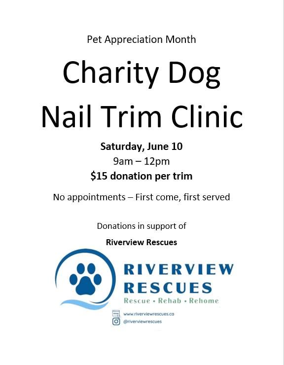 Charity Nail Trim Clinic, Pet Valu (Renfrew,ON), June 10 2023