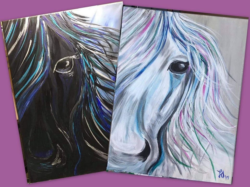 Wild Horses September Painting Party with Linda Shuey, Wheel of Light