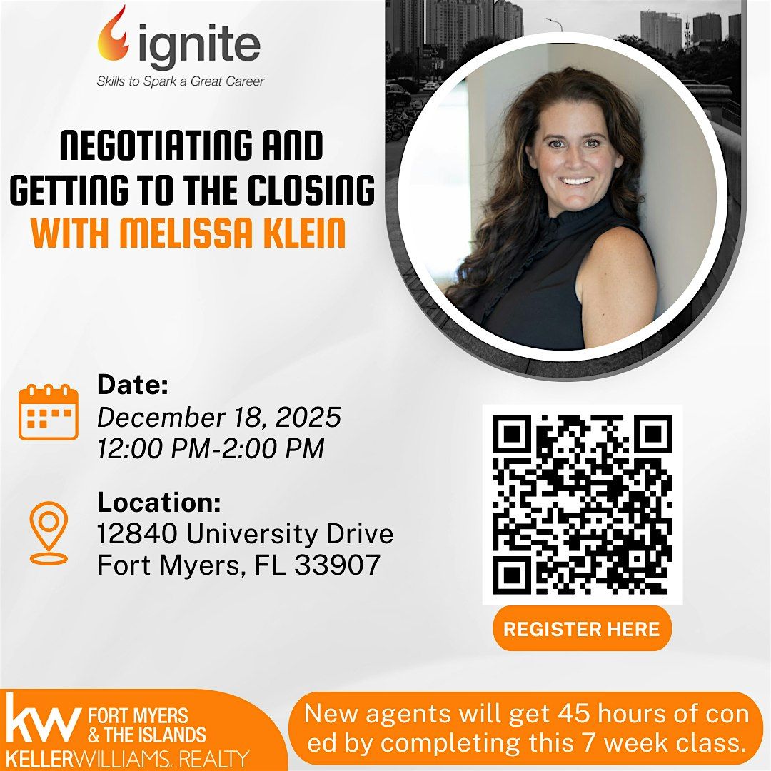 Negotiating and Getting to the Closing with Melissa Klein, 18 December | Event in Fort Myers | AllEvents